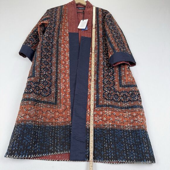 Indigowares Jacket Womens Medium Brown Artsy‎ Hippie Boho Indie Open Layering - Picture 14 of 16